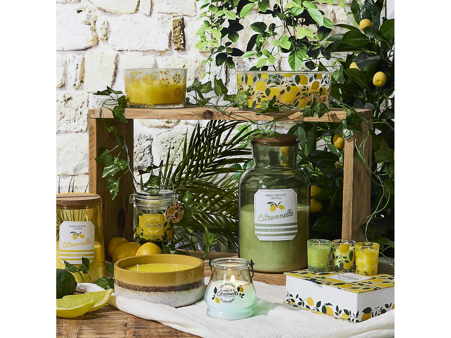 Bougie Parfumee Ceramique Citronnelle Jaune