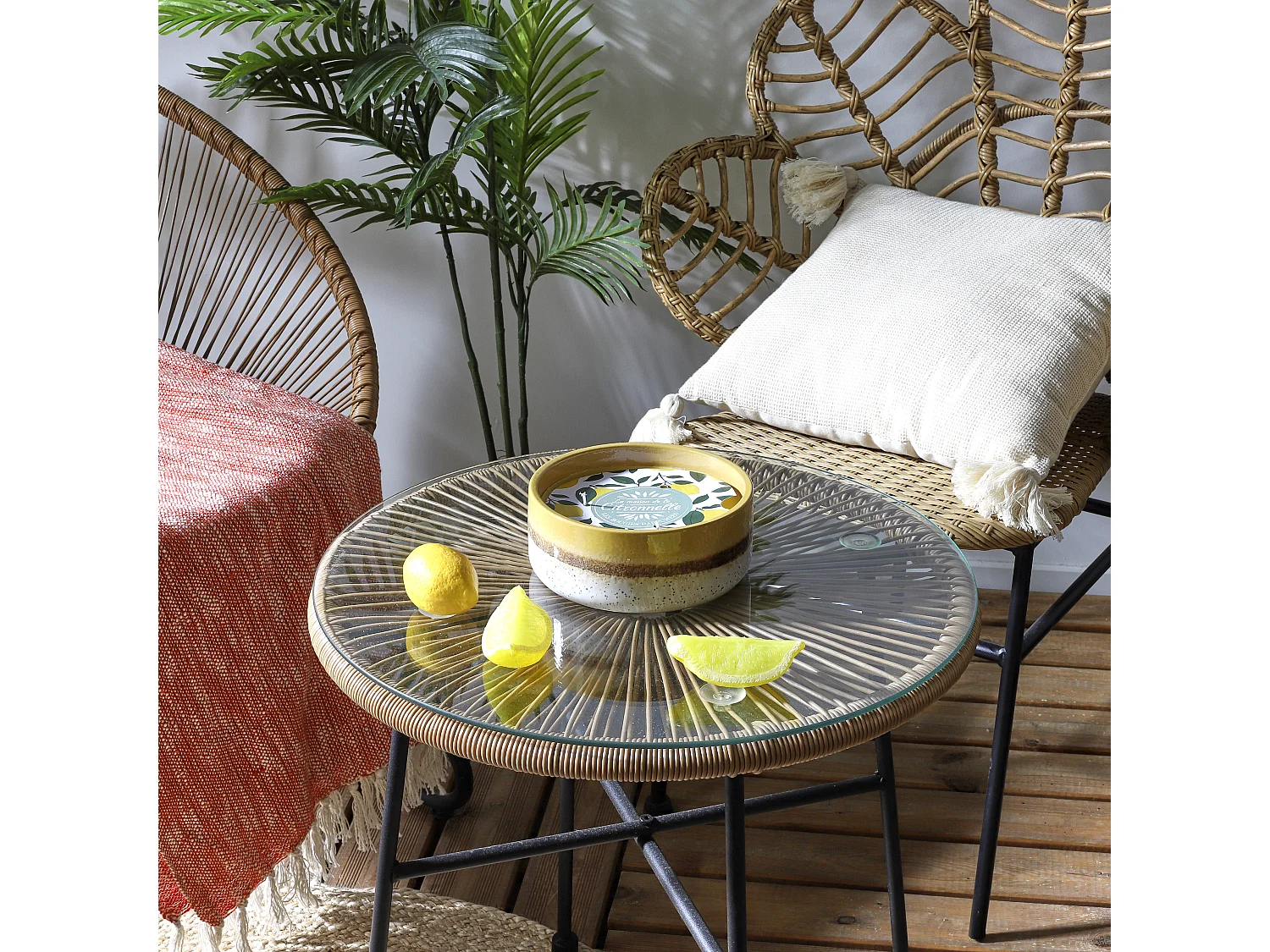 Bougie Parfumee Ceramique Citronnelle Jaune