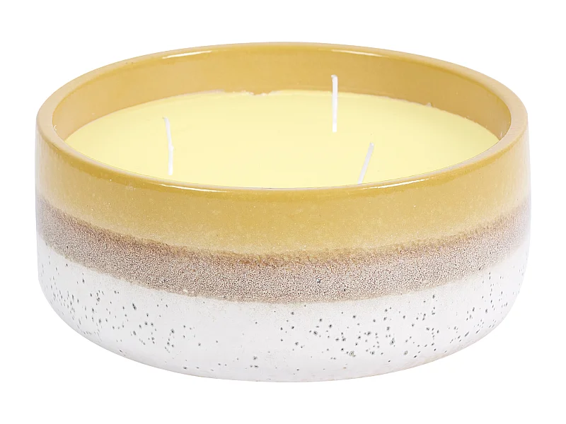 Bougie Parfumee Ceramique Citronnelle Jaune
