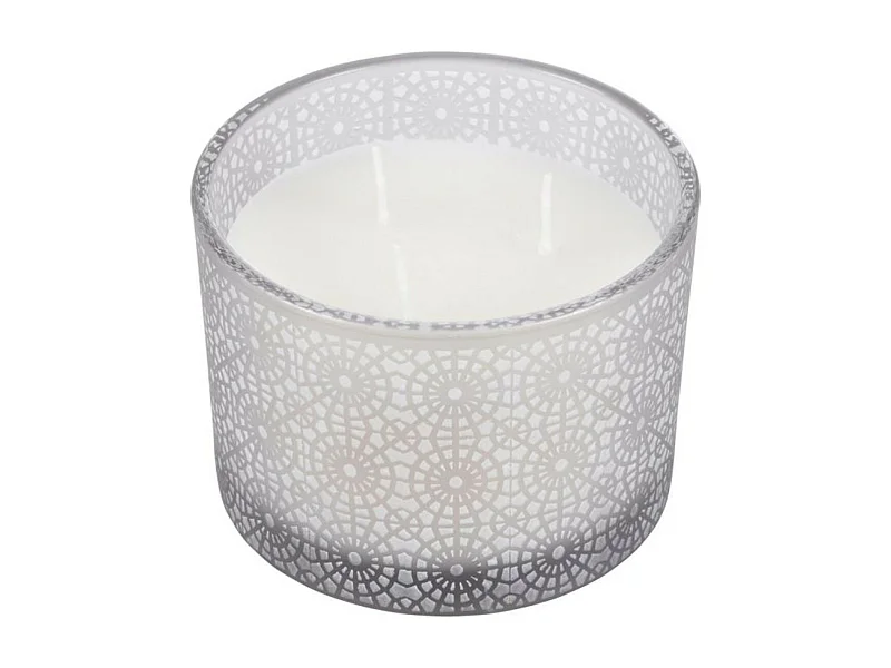 Bougie Parfumée 3 Mèches "Graphic Ethnic" 11cm Gris Clair