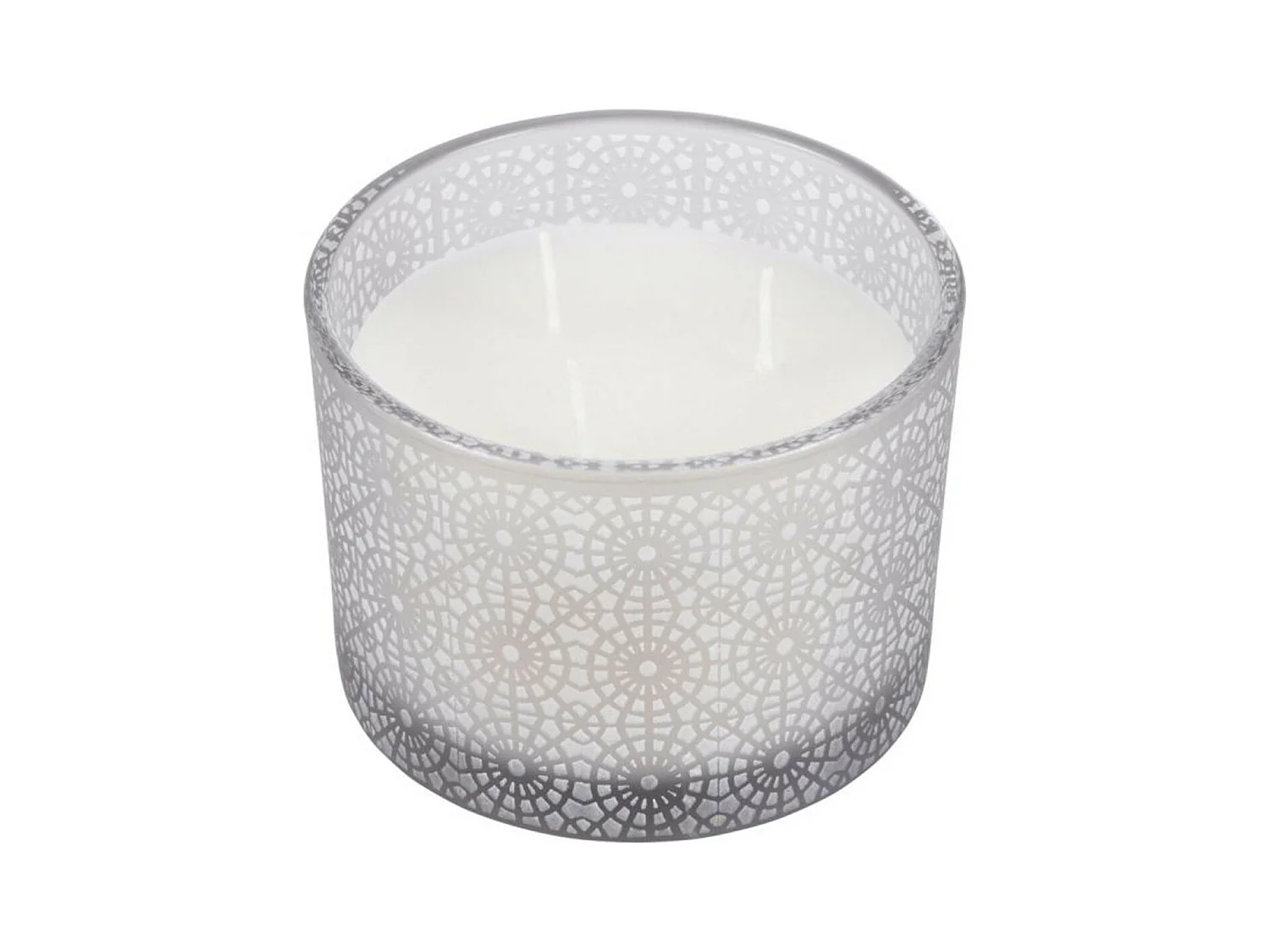 Bougie Parfumée 3 Mèches "Graphic Ethnic" 11cm Gris Clair