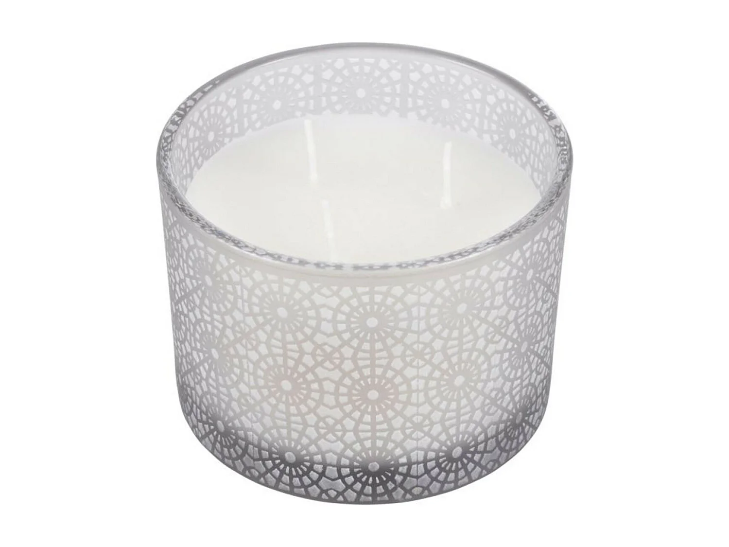 Bougie Parfumée 3 Mèches "Graphic Ethnic" 11cm Gris Clair