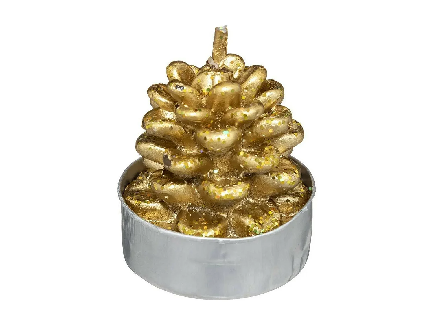 Lot de 6 Bougies Déco "Marron Glacé" 140g Or