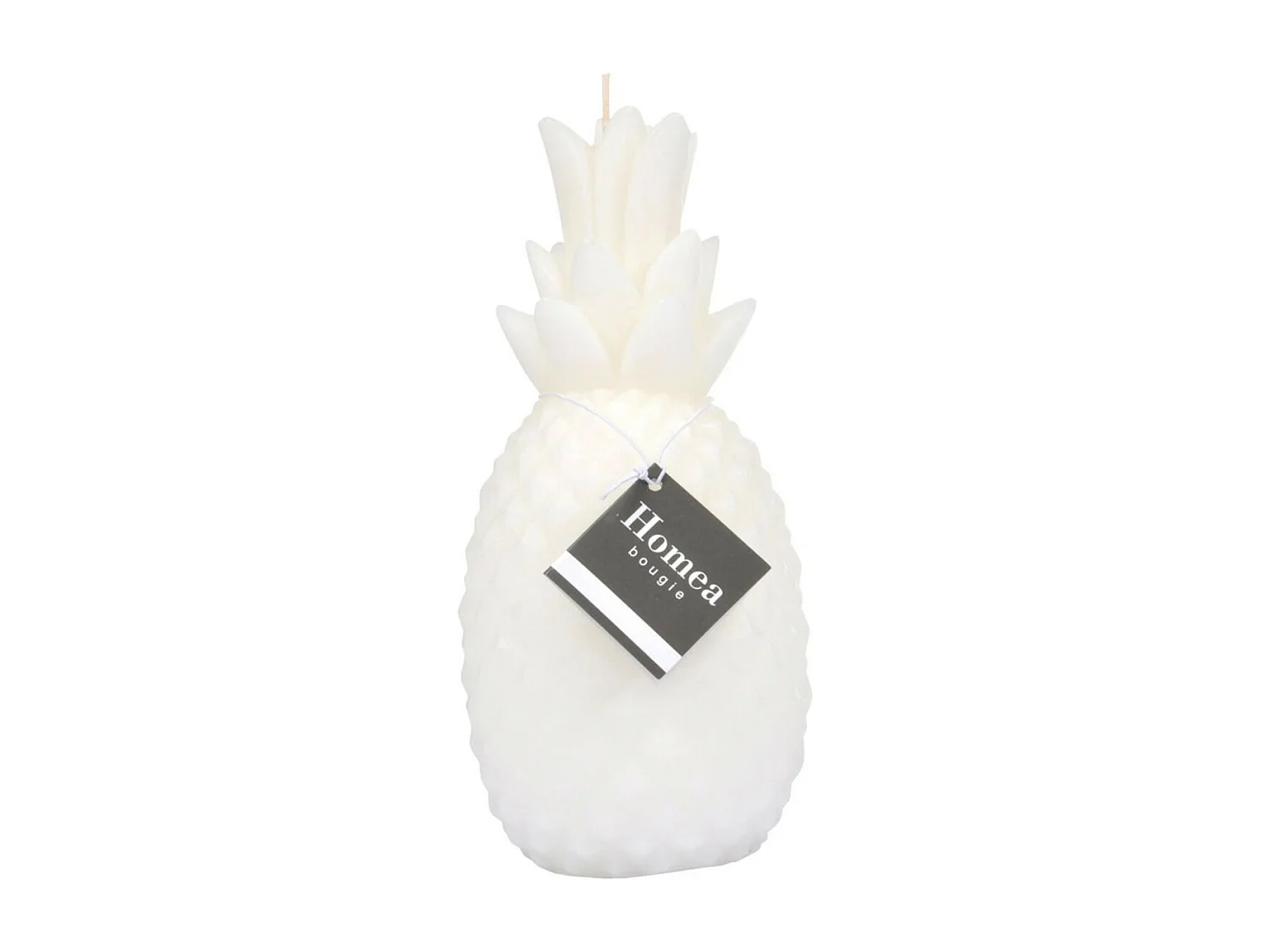 Bougie Déco "Ananas Tropical" 20cm Blanc