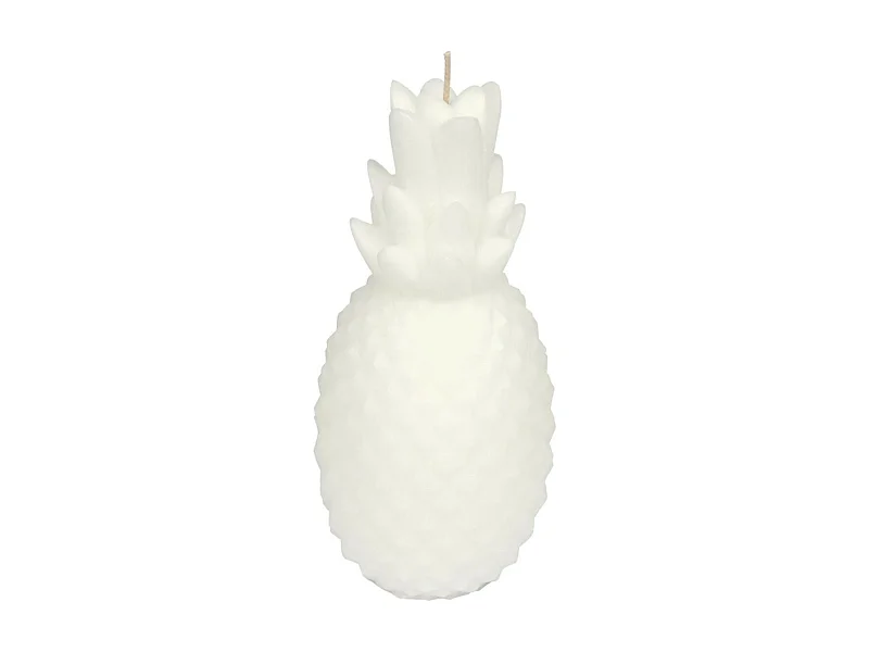 Bougie Déco "Ananas Tropical" 20cm Blanc