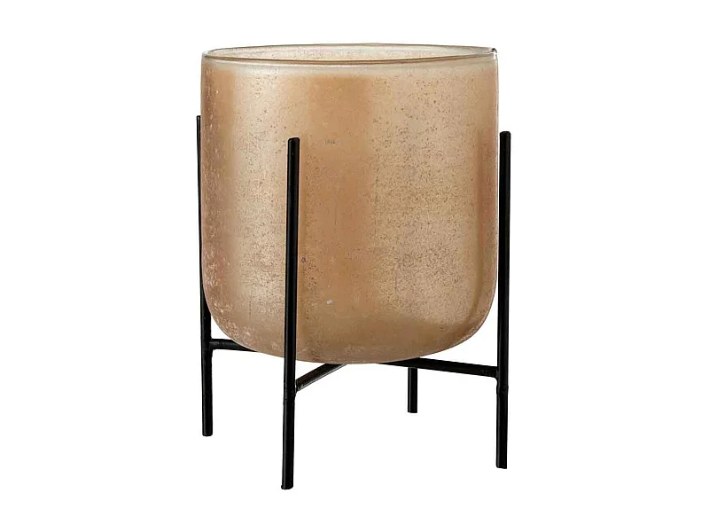 Photophore sur Pied Déco "Astor" 22cm Ambre