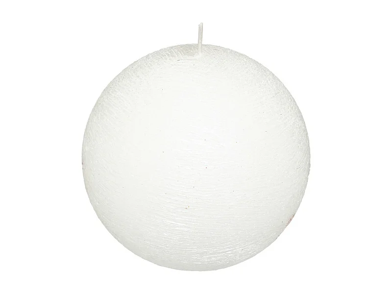 Bougie Boule Déco "Colorama" 380g Blanc