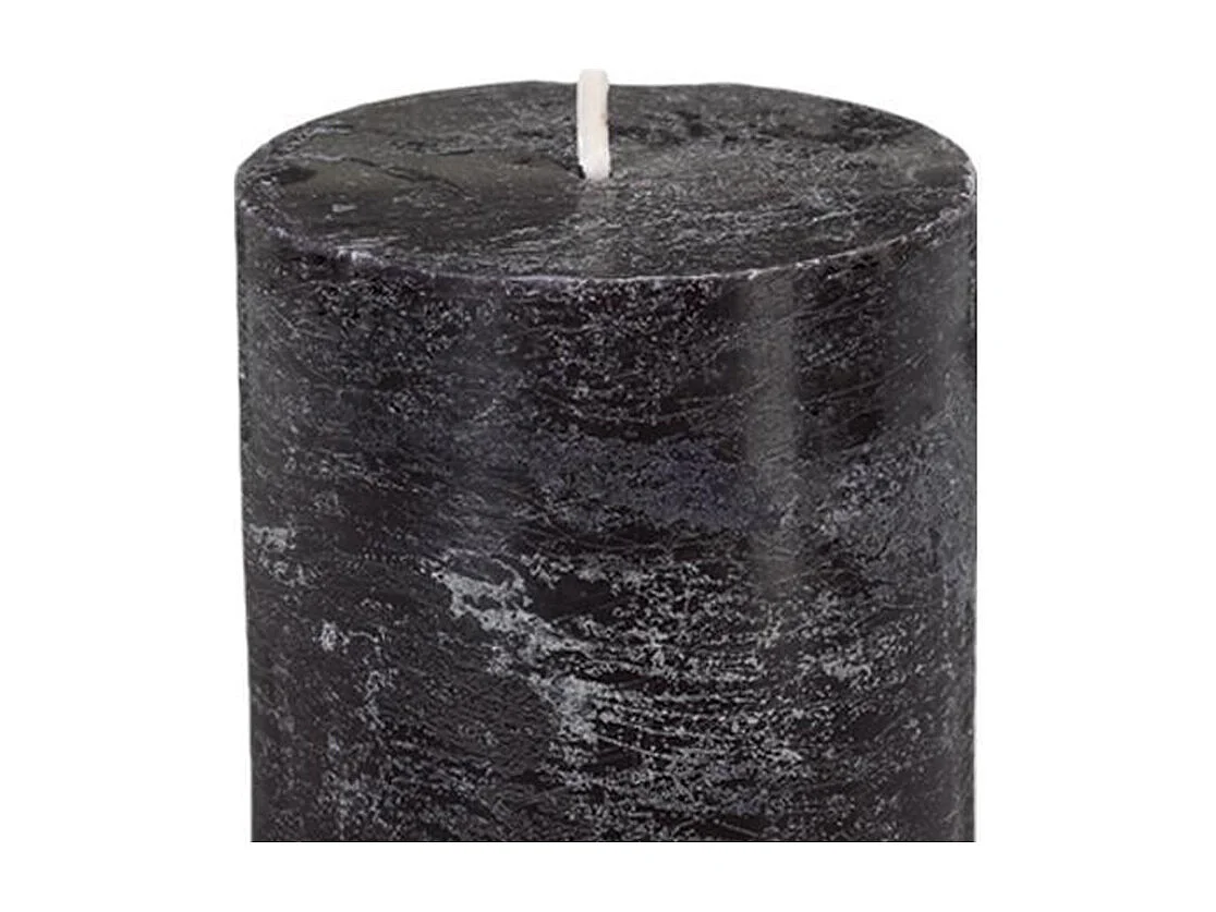 Bougie Cylindrique "Rustic" 14cm Noir