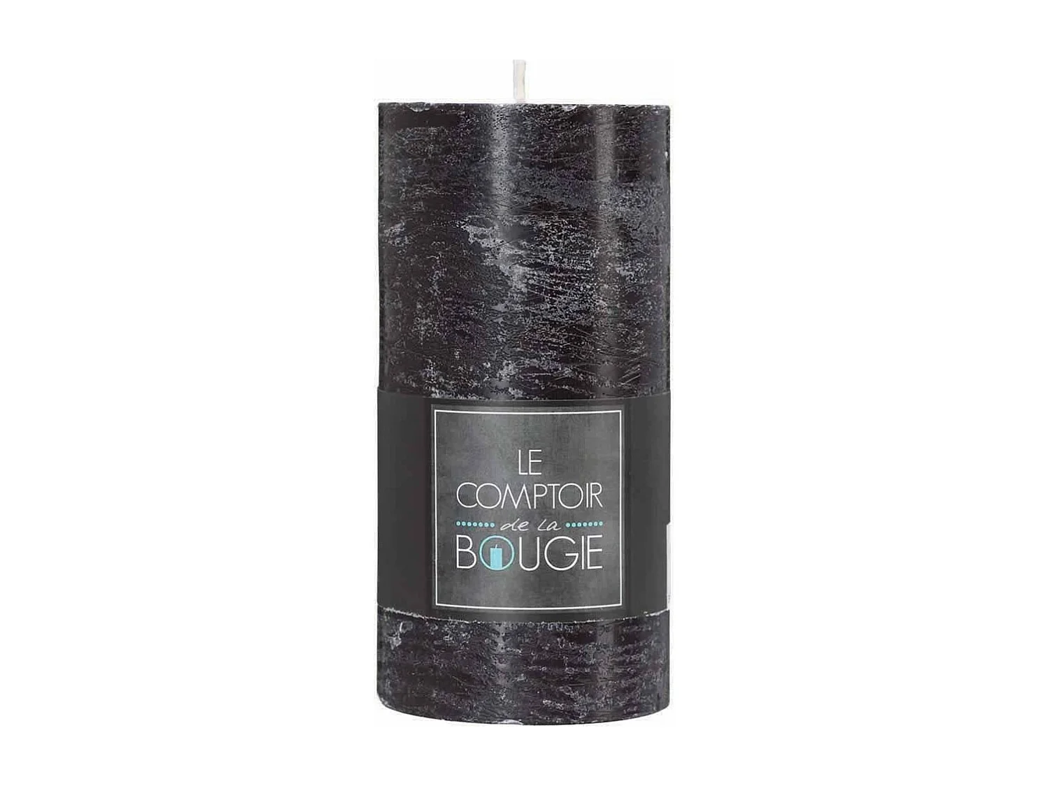 Bougie Cylindrique "Rustic" 14cm Noir