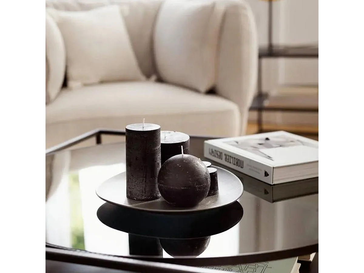 Bougie Cylindrique "Rustic" 14cm Noir