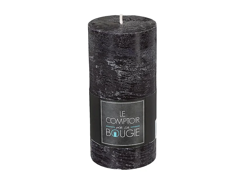 Bougie Cylindrique "Rustic" 14cm Noir