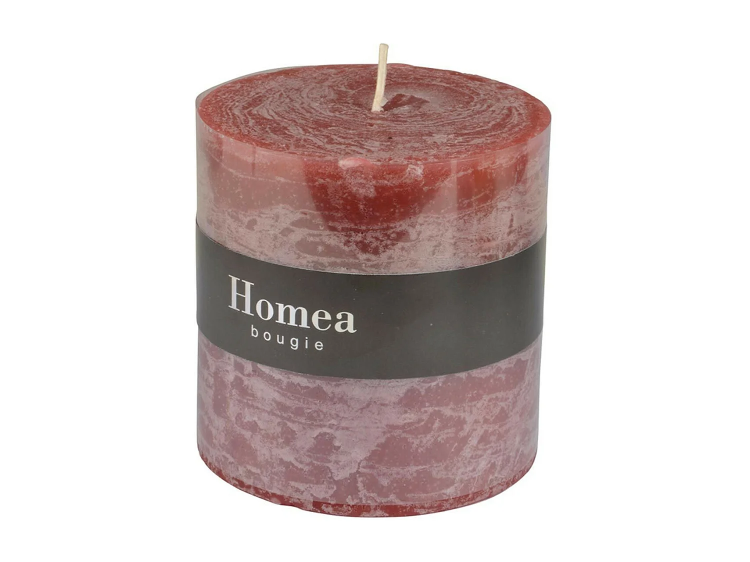 Bougie Pilier Ronde Déco "Rustique" 10cm Rose