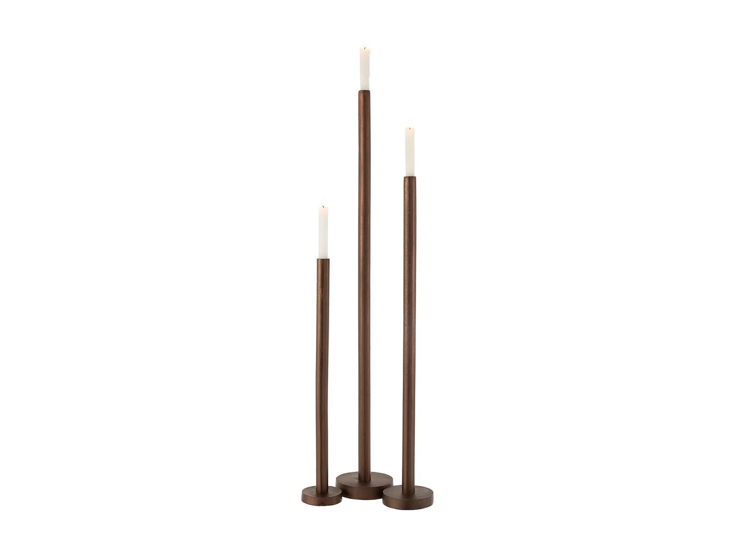 Lot de 3 Chandeliers Déco "Mat" 100cm Marron Foncé