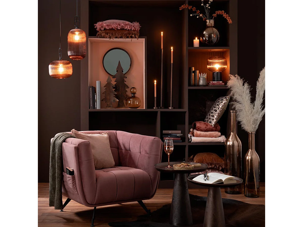Lot de 3 Chandeliers Déco "Mat" 100cm Marron Foncé