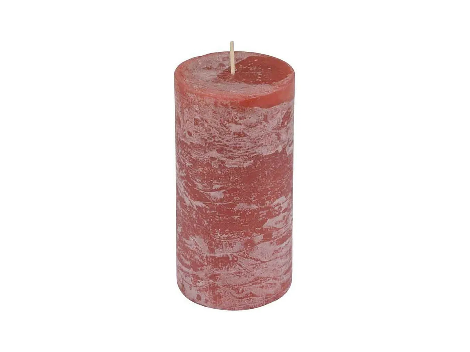 Bougie Pilier Déco "Rustique" 10cm Rose