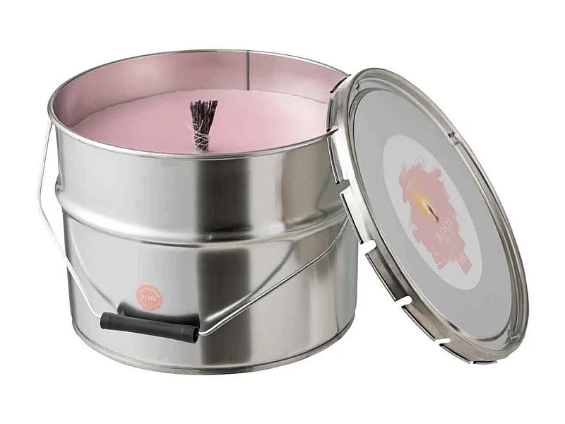Candela da esterno in vaso di vernice rosa 135H