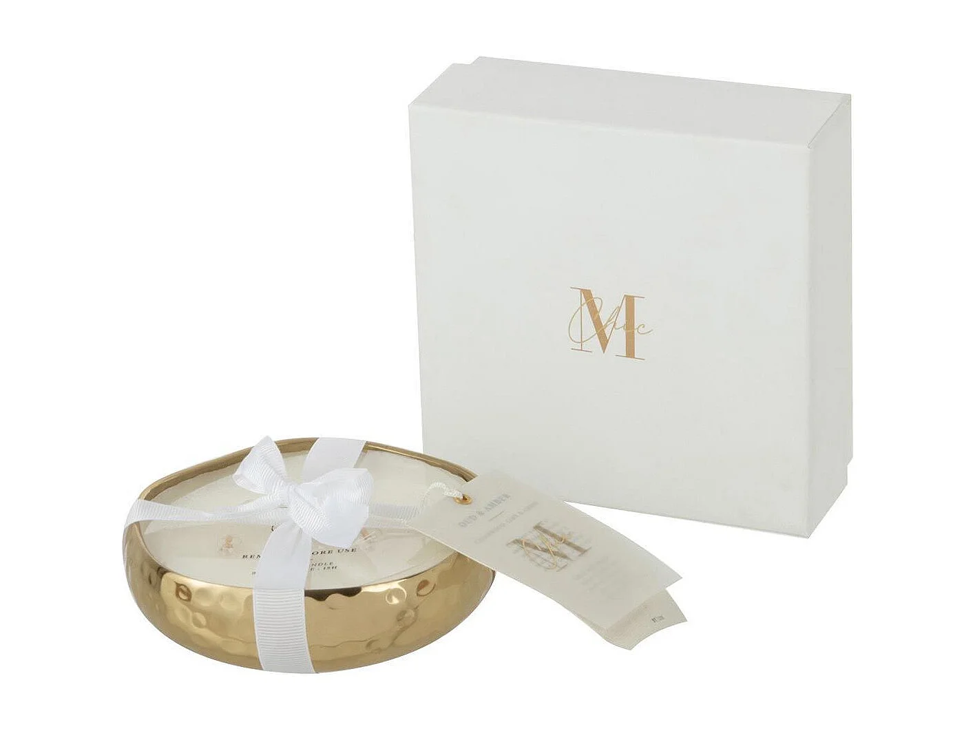 Bougie Parfumée Déco "Livia" 13cm Oud Amber Or