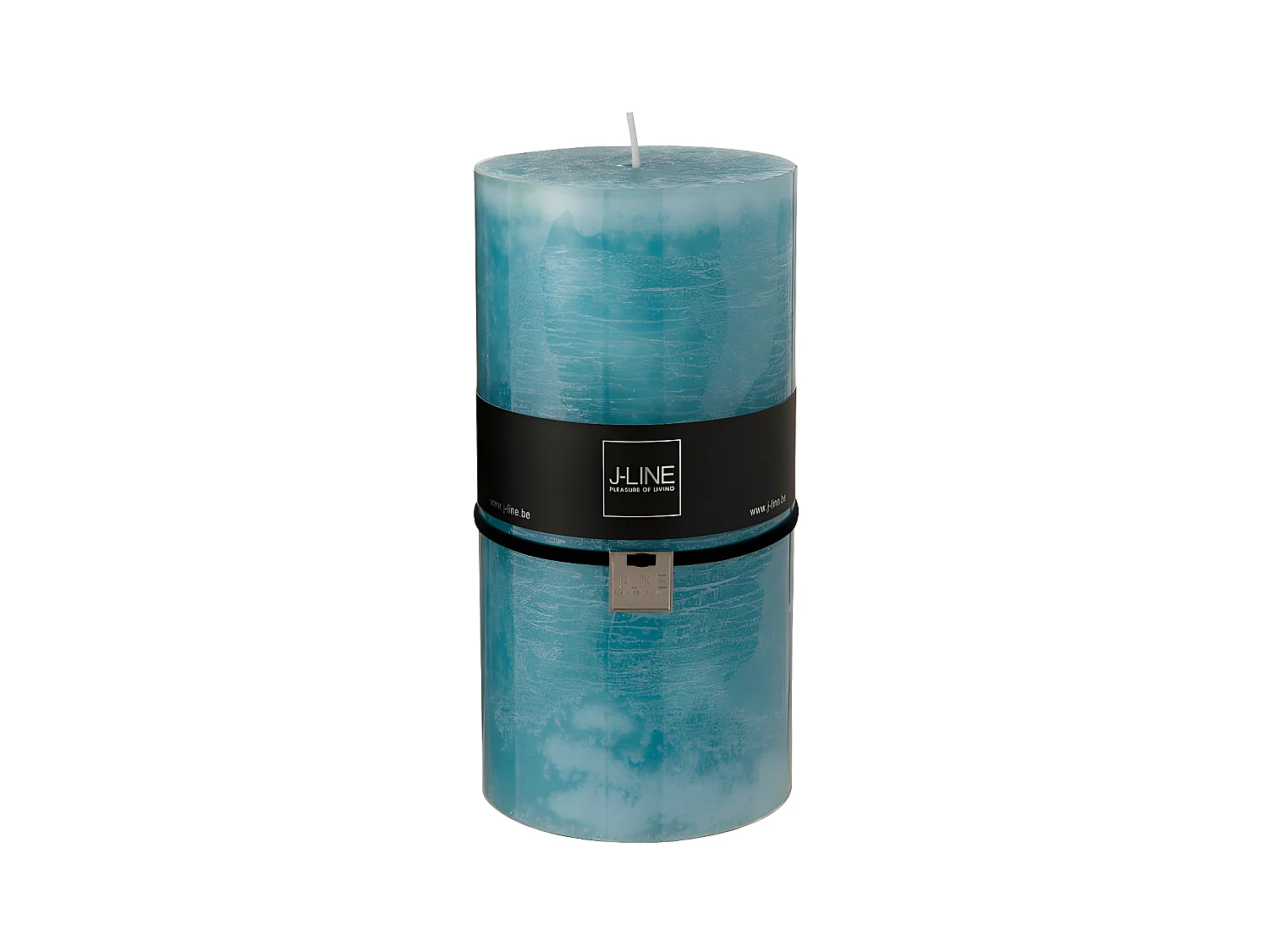 Bougie Cylindrique Déco "Junina" 20cm Bleu Azur