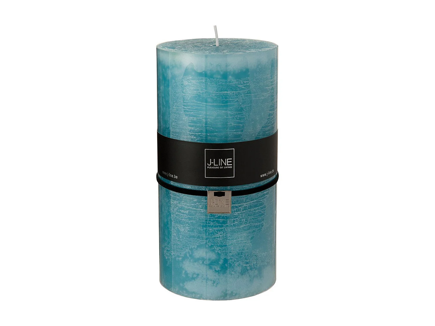 Bougie Cylindrique Déco "Junina" 20cm Bleu Azur