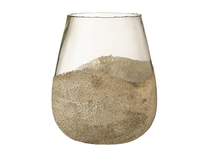 Photophore Rond Design "Perles" 31cm Or