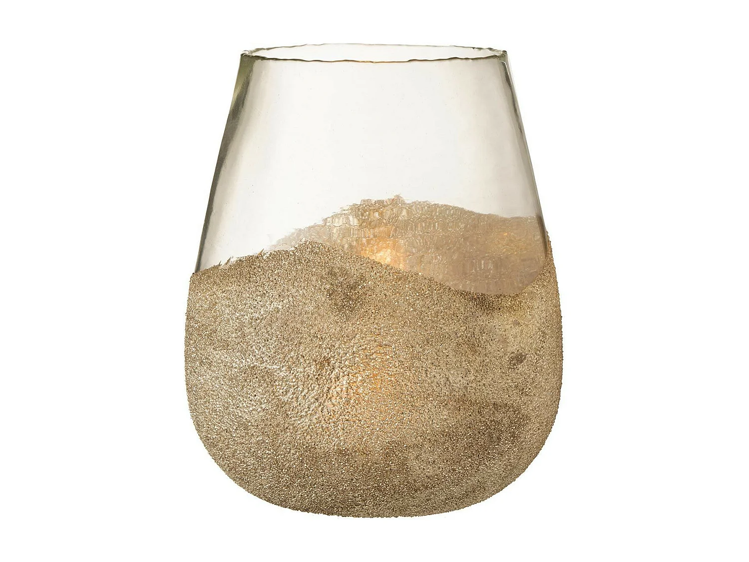 Photophore Rond Design "Perles" 31cm Or