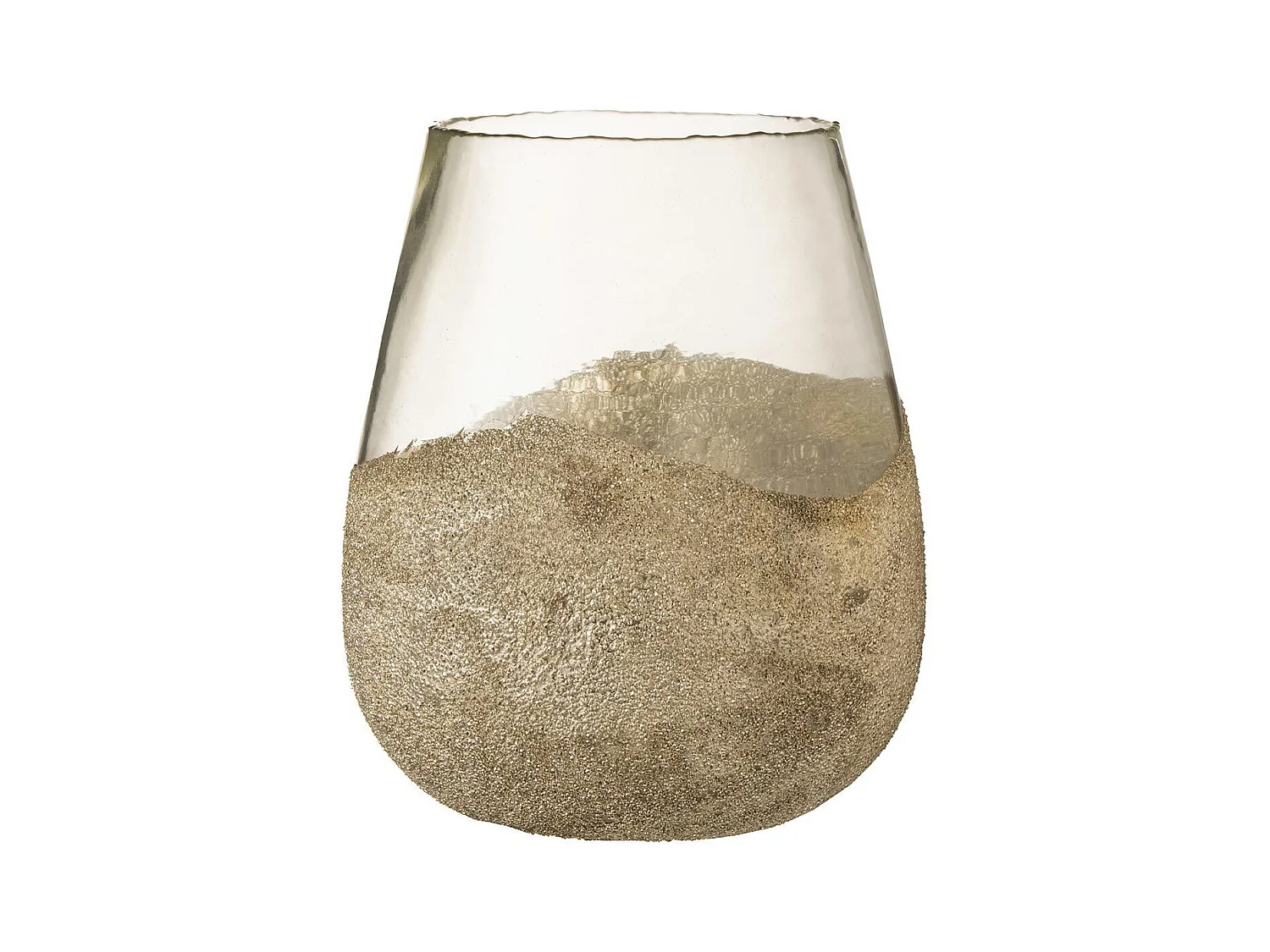 Photophore Rond Design "Perles" 31cm Or