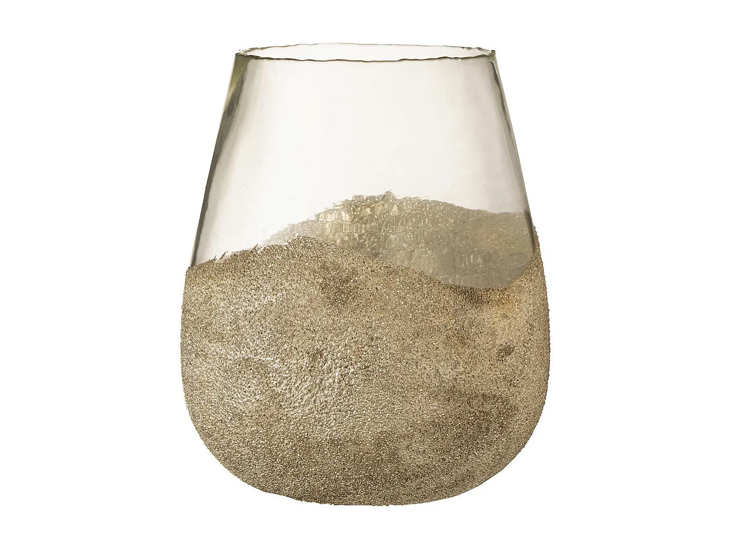 Photophore Rond Design "Perles" 31cm Or