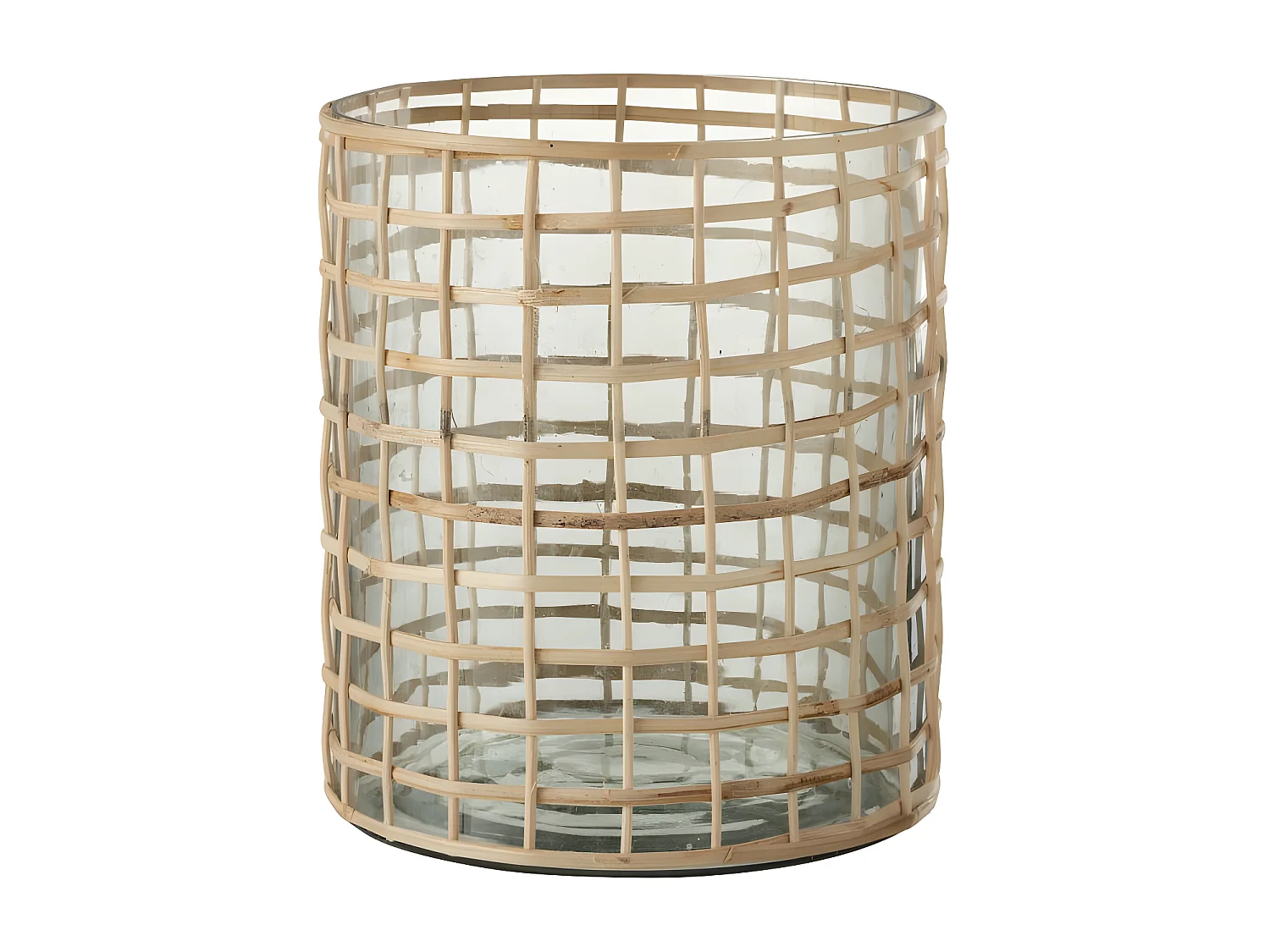 Portavelas de vidrio natural 22x22x20 cm