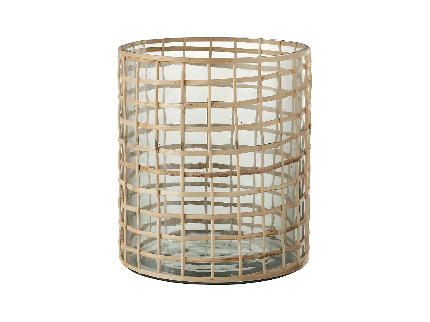 Photophore Design en Rotin "Lamina" 22cm Naturel