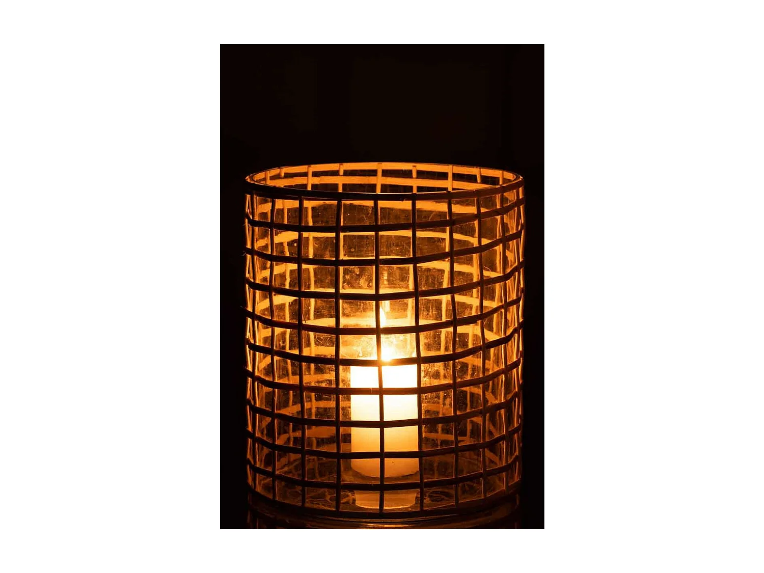 Portavelas de vidrio natural 22x22x20 cm