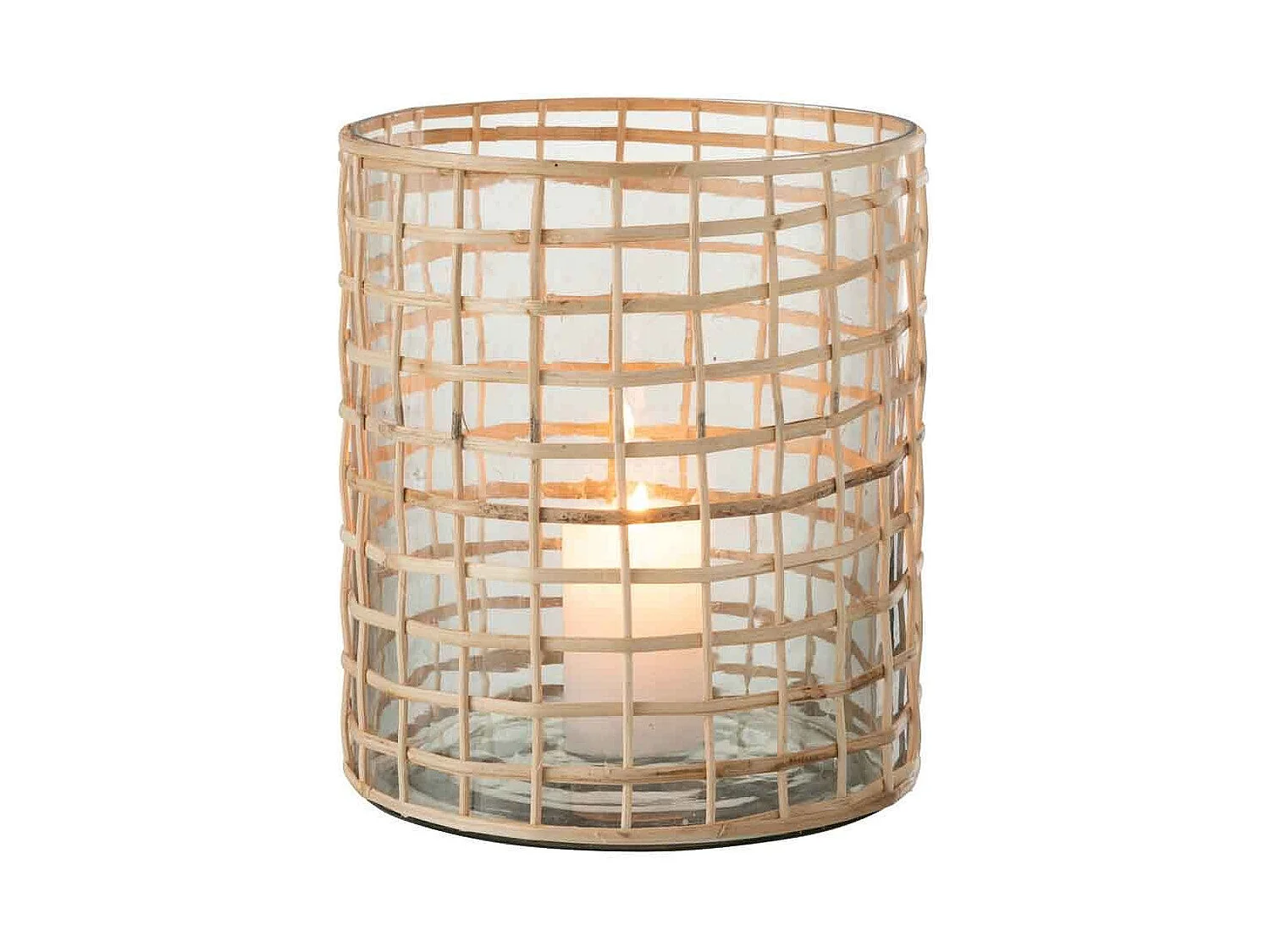 Portacandela in vetro marrone 22x22x20 cm