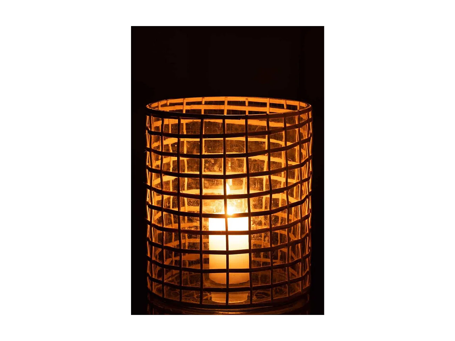 Portacandela in vetro marrone 22x22x20 cm