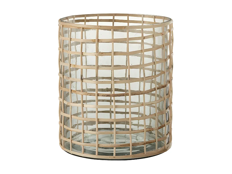 Photophore Design en Rotin "Lamina" 22cm Naturel