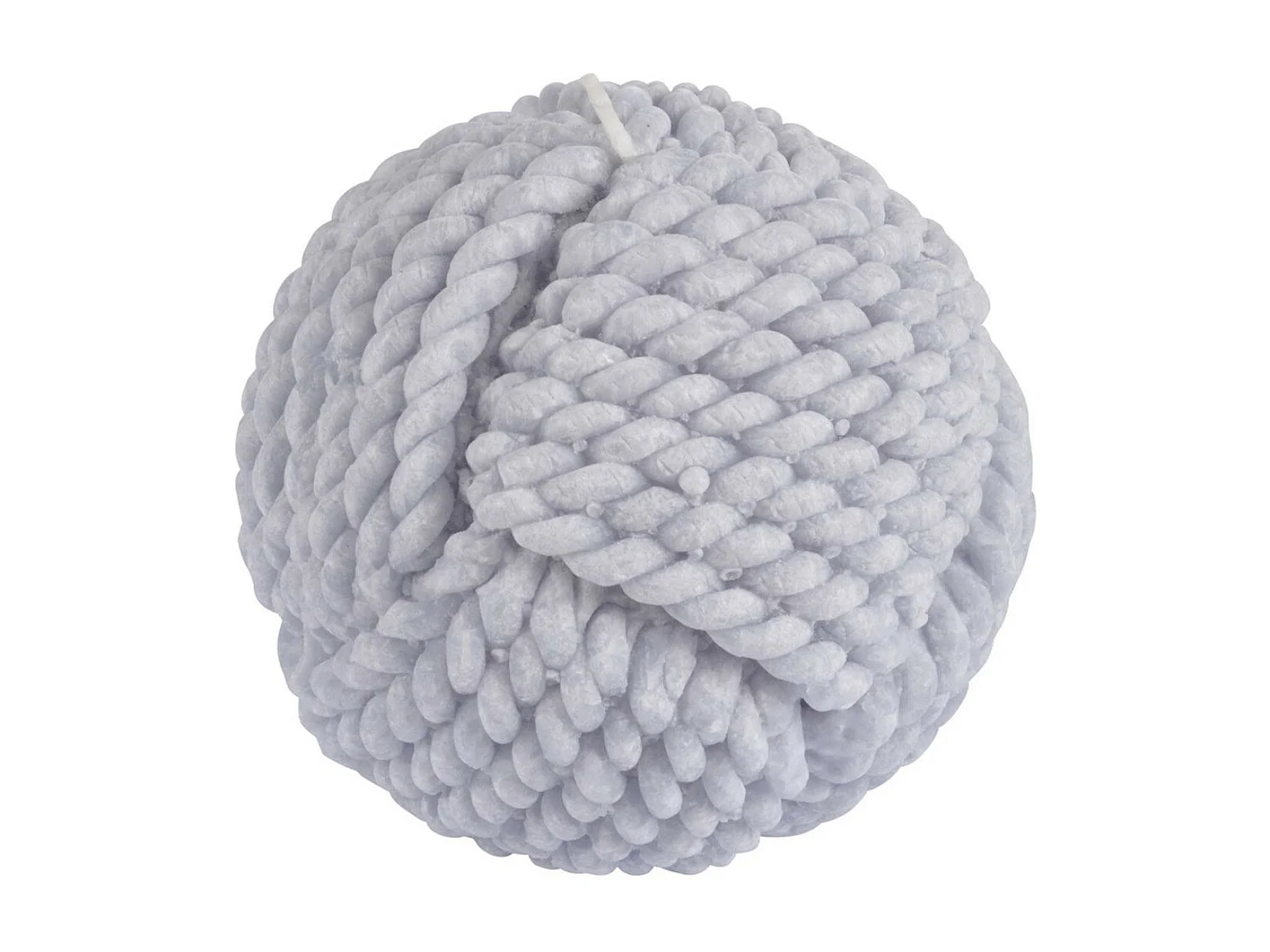 Bougie Boule Effet Cordage "Blue Wave" 9cm Bleu Clair