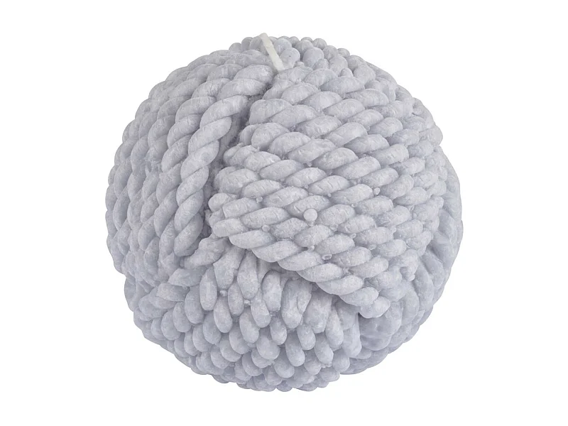 Bougie Boule Effet Cordage "Blue Wave" 9cm Bleu Clair