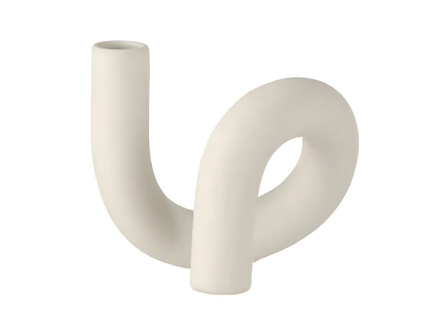 Bougeoir 1 Bougie Déco "Torsion" 17cm Blanc