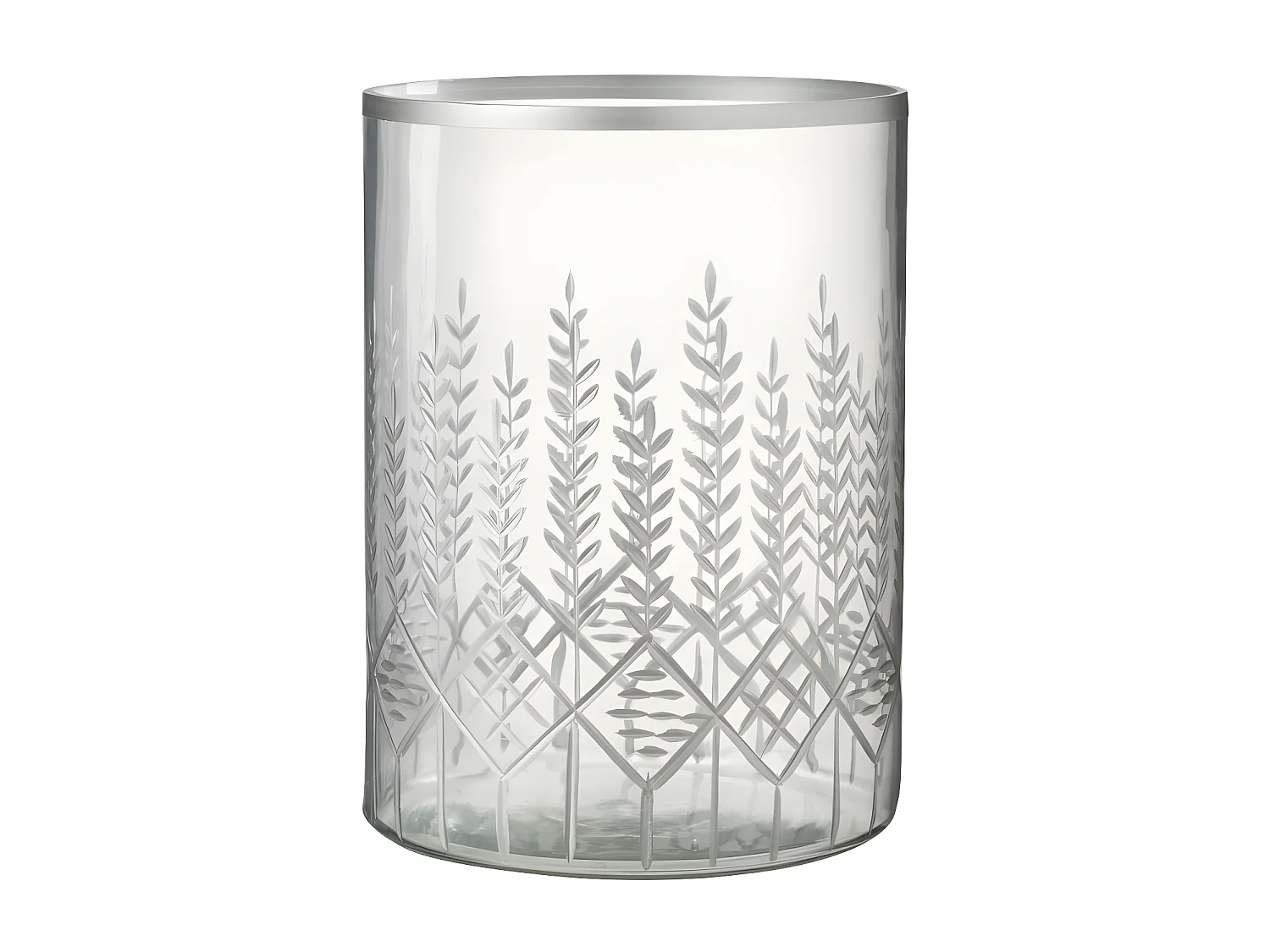 Portavelas de vidrio plateado de 19x19x26 cm