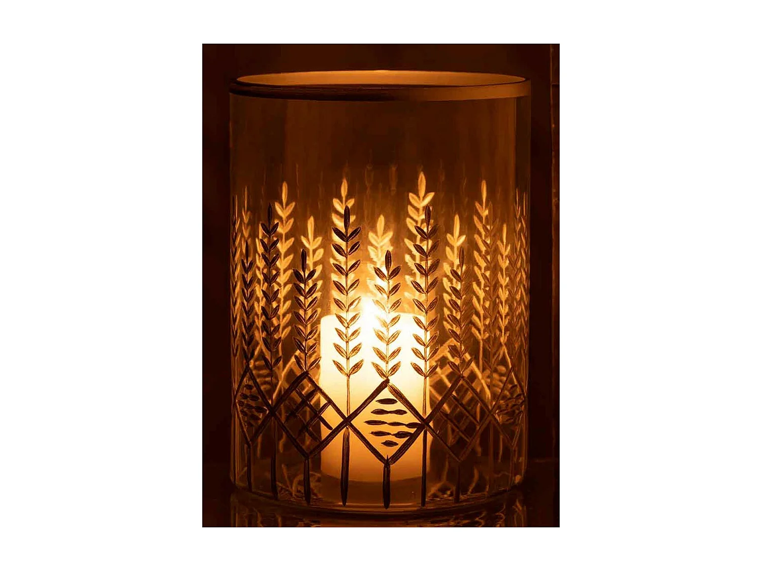 Portavelas de vidrio plateado de 19x19x26 cm