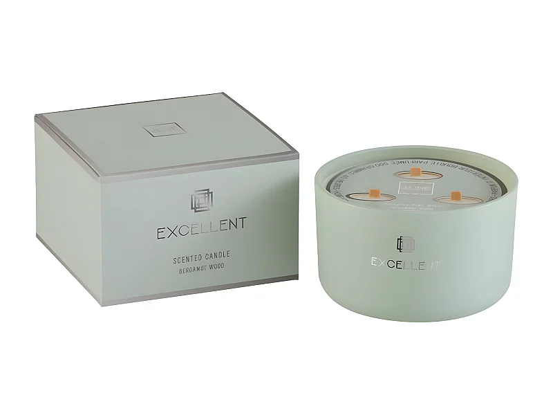 Bougie Parfumée en Verre "Excellent" 13cm Bergamot Wood