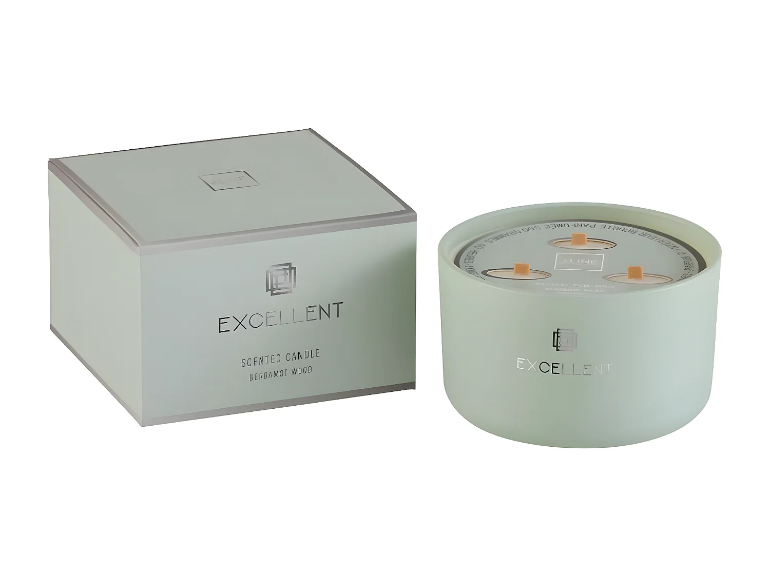 Bougie Parfumée en Verre "Excellent" 13cm Bergamot Wood