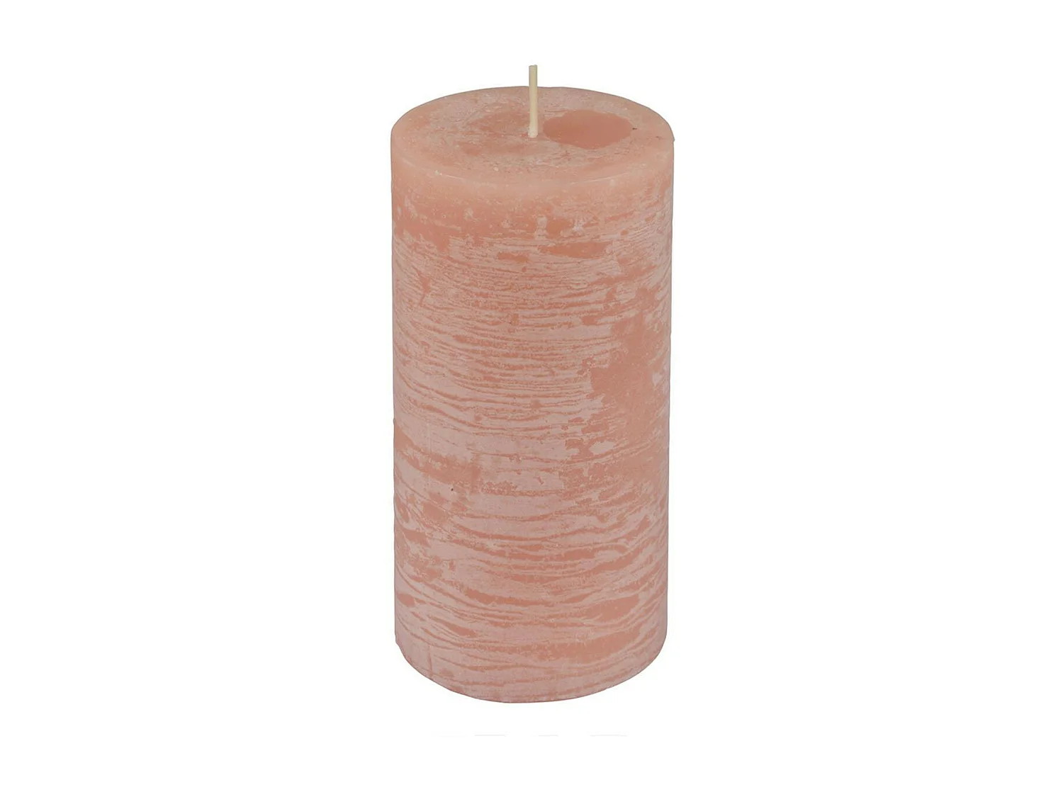 Bougie Pilier Déco "Rustique" 13cm Rose Poudré