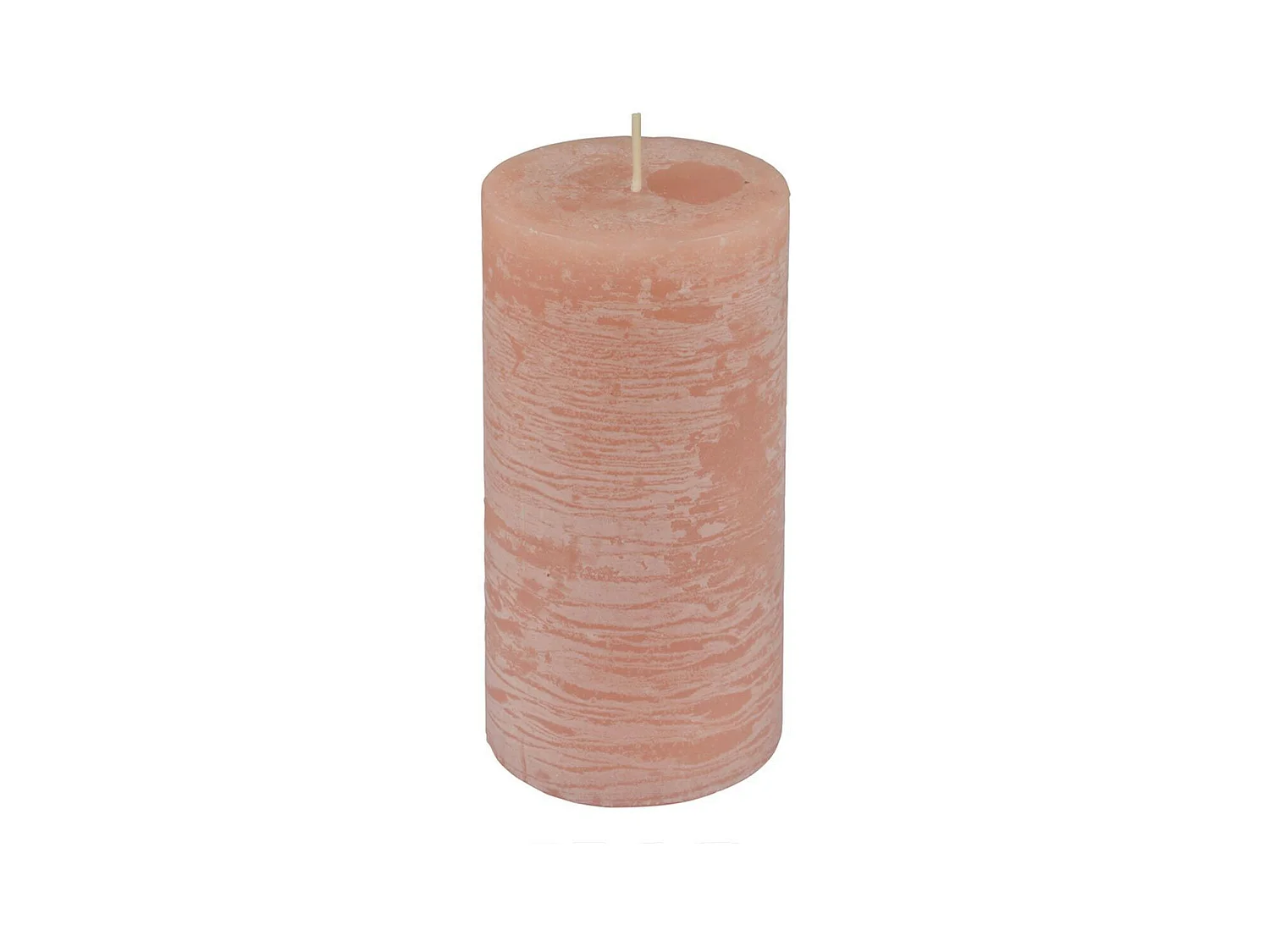 Bougie Pilier Déco "Rustique" 13cm Rose Poudré