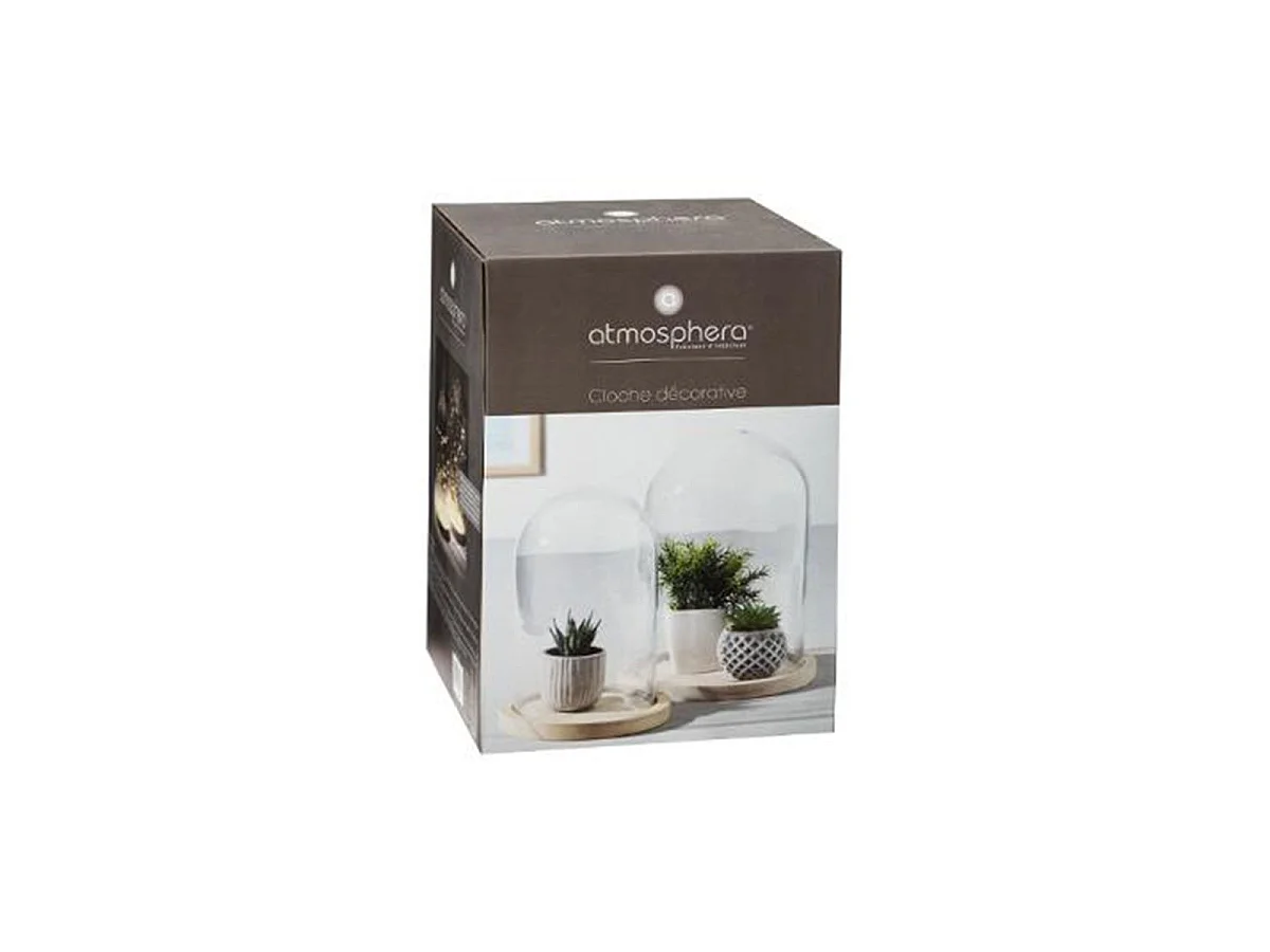 Cloche Décorative en Verre "Shine" 26cm Naturel
