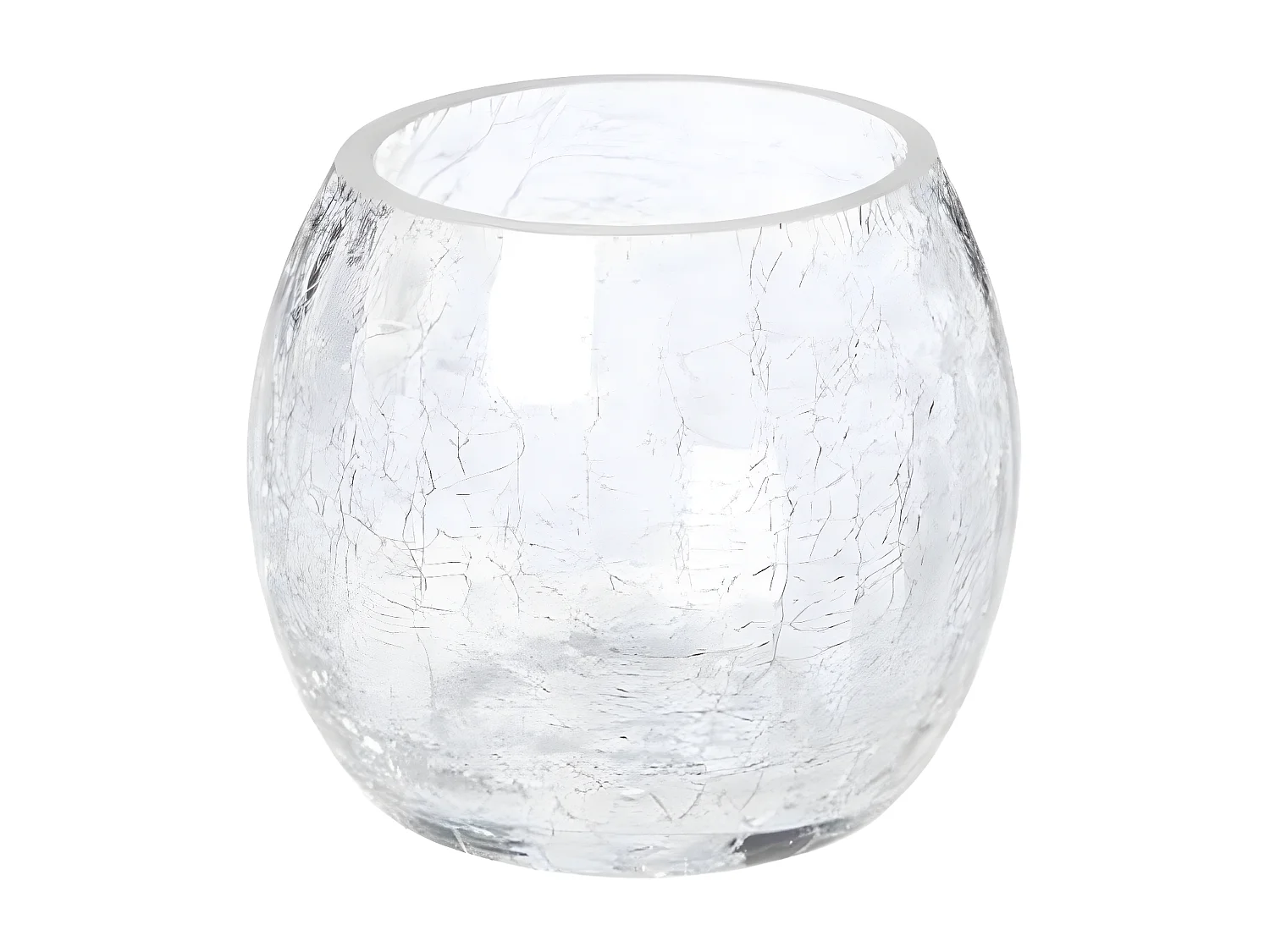 Photophore en Verre "Craquelé" 7cm Transparent