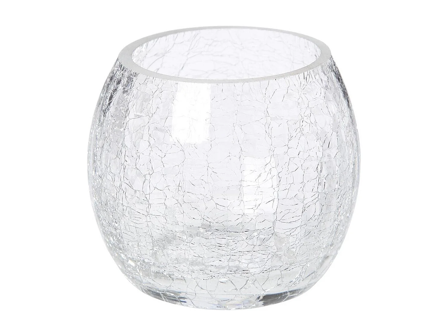 Photophore en Verre "Craquelé" 7cm Transparent