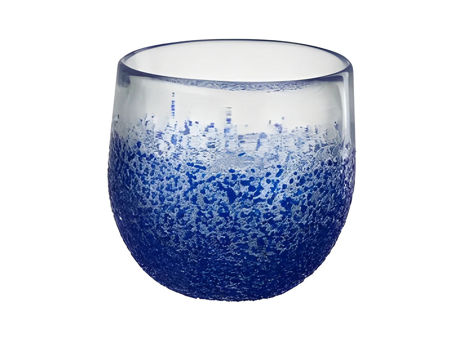Photophore Design en Verre "Santorini" 10cm Bleu