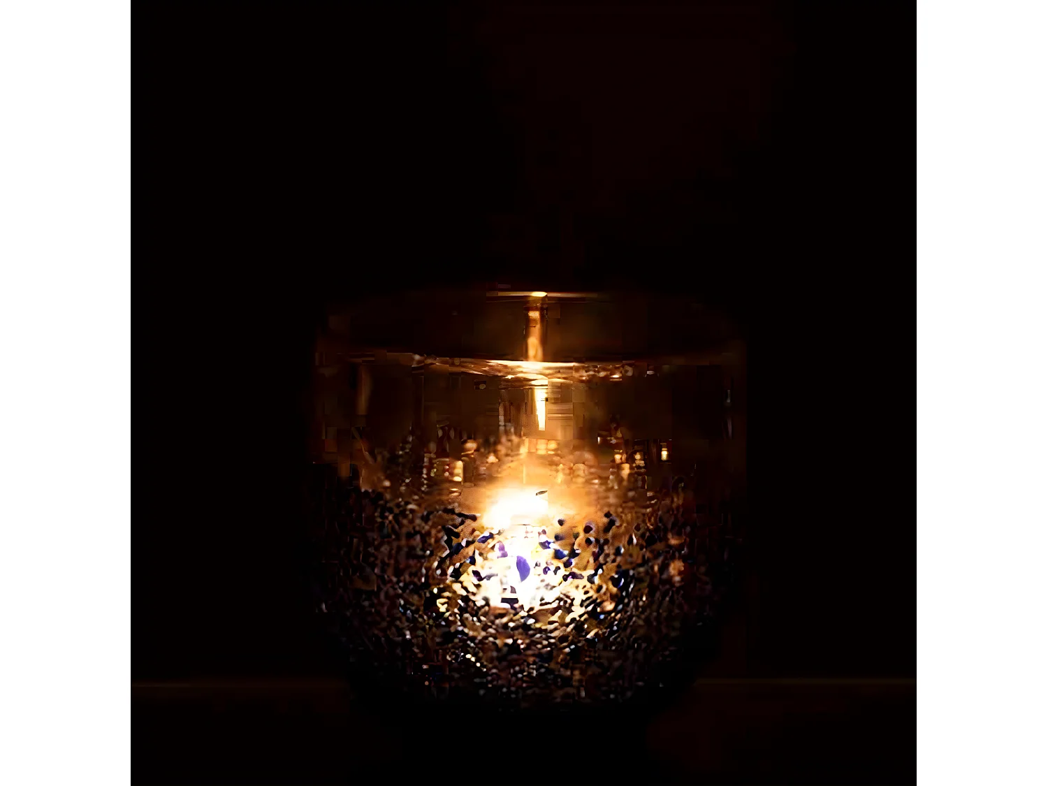 Photophore Design en Verre "Santorini" 10cm Bleu