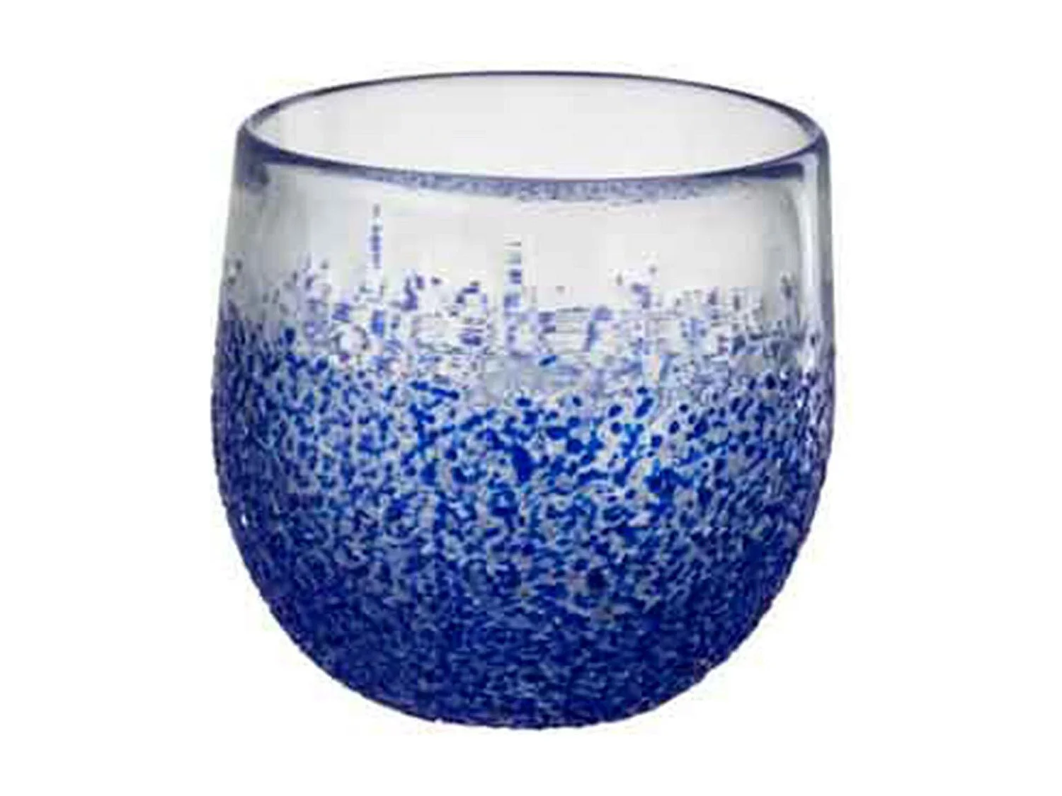 Photophore Design en Verre "Santorini" 10cm Bleu