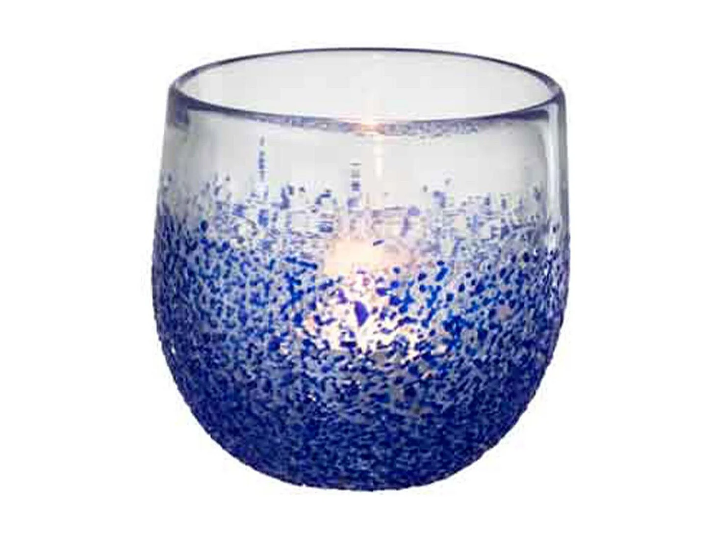 Photophore Design en Verre "Santorini" 10cm Bleu