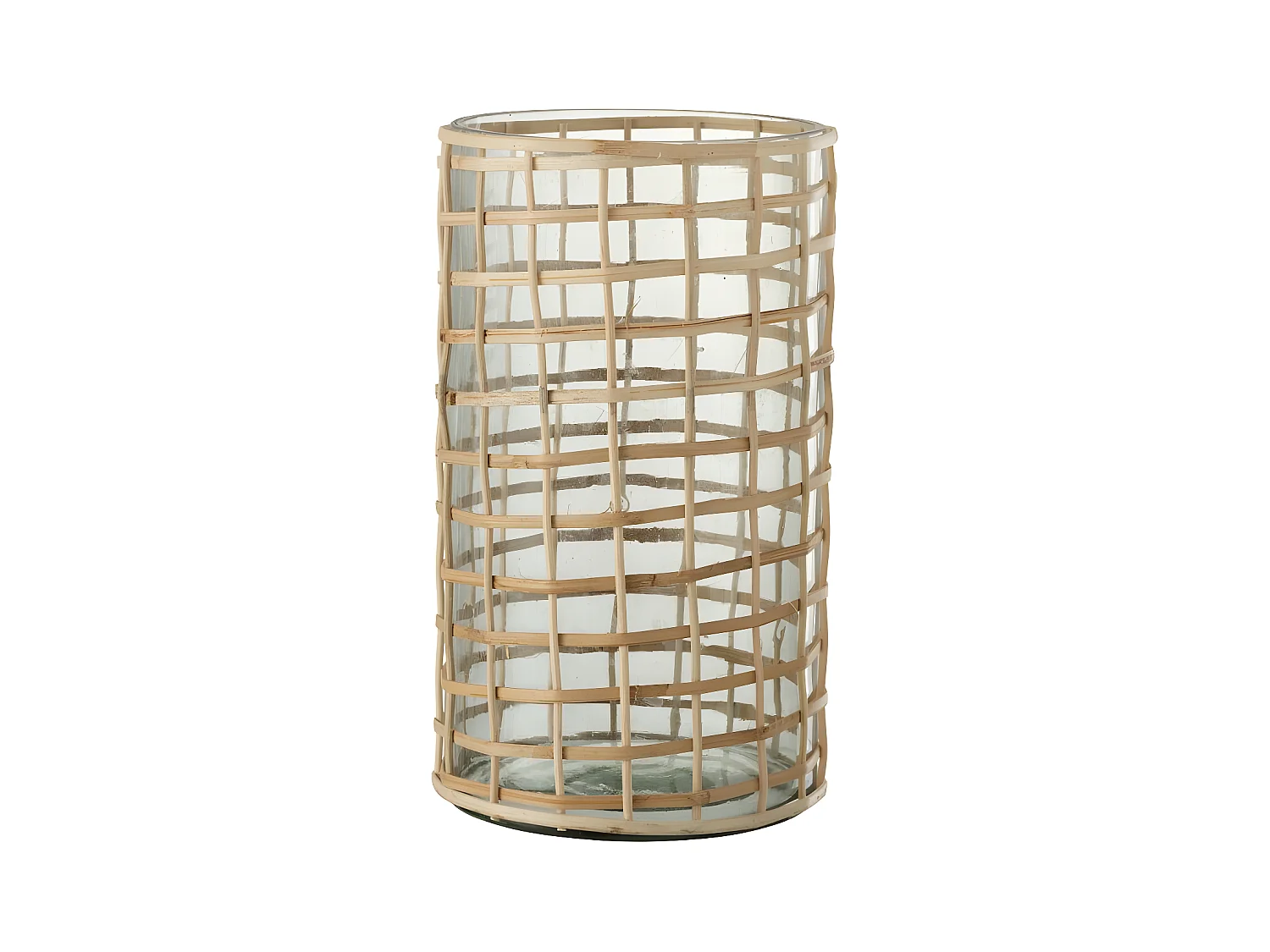 Photophore Design en Rotin "Lamina" 25cm Naturel